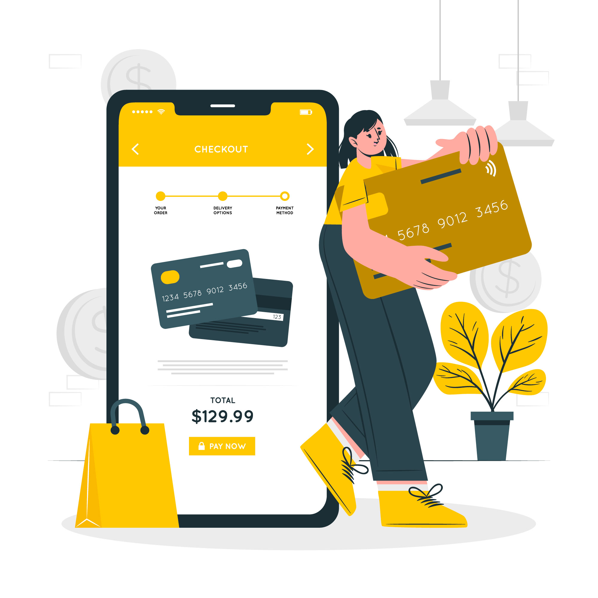 Dashboard showing payment features